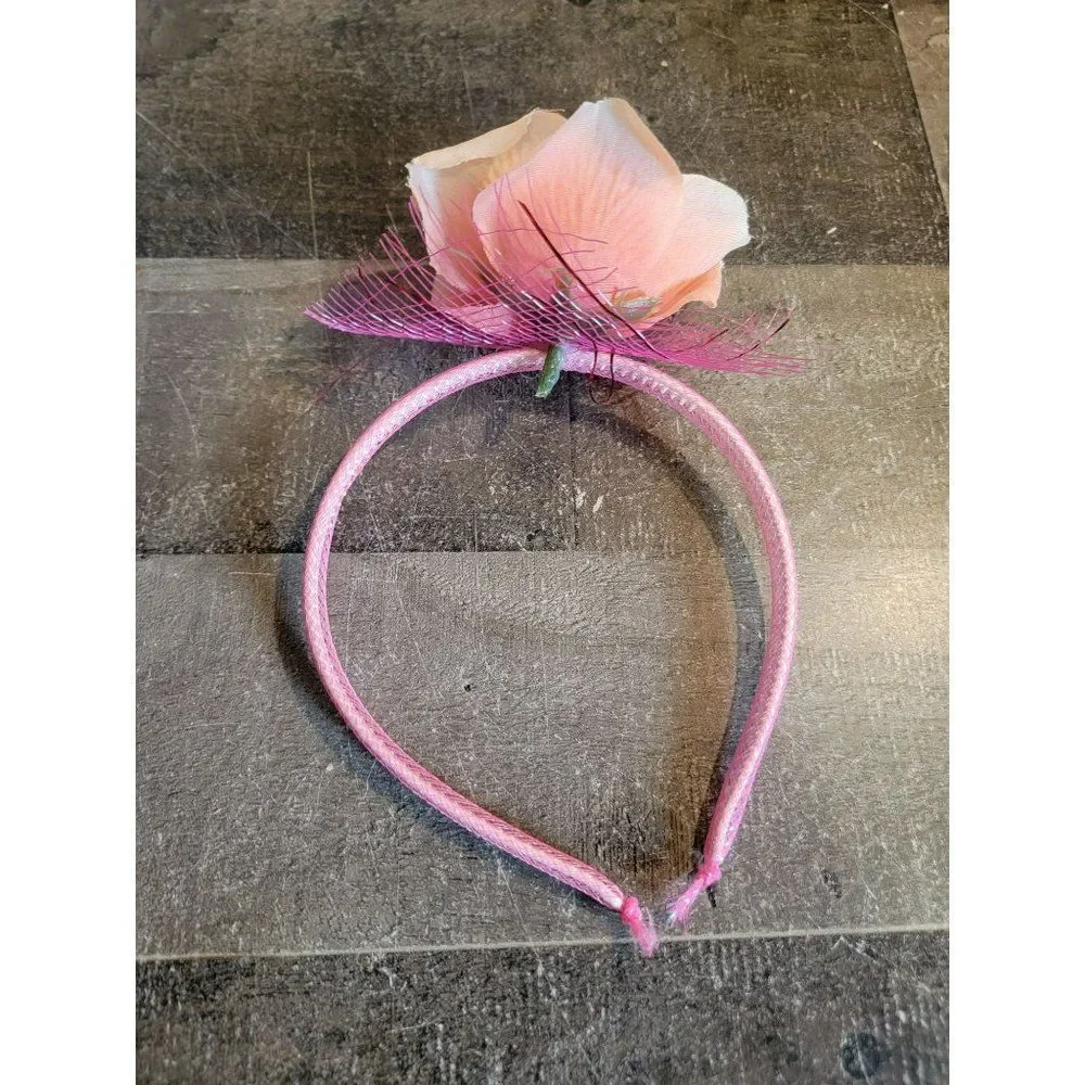 Pink flower floral youth‎ headband accessory